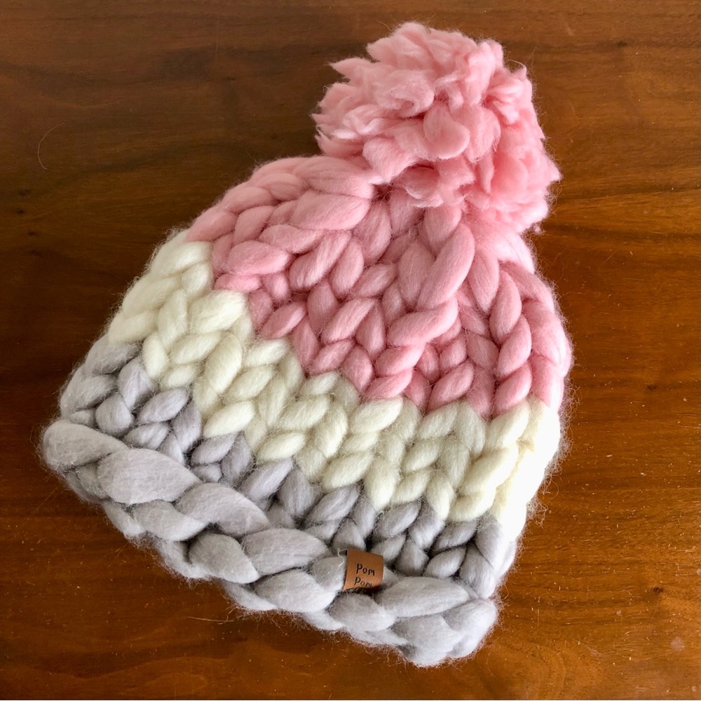Pom Pom Knitwear (small business, see business card, pictured) hat